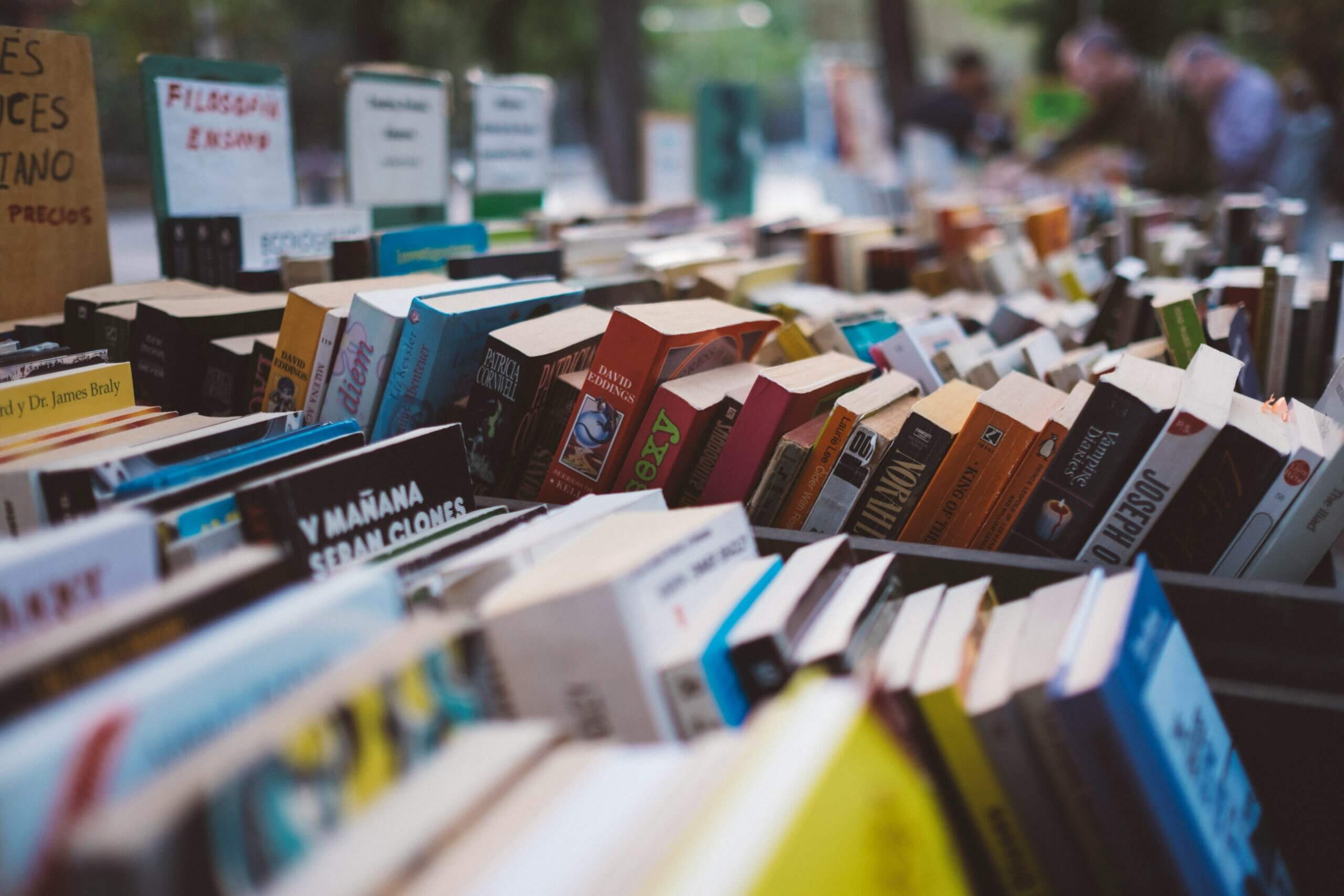 rows of books
